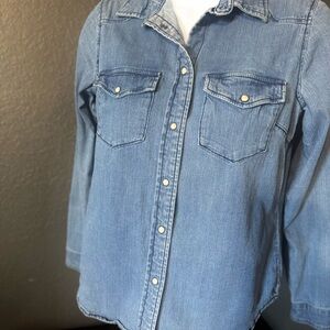 Blue Denim Button-Up Shirt
